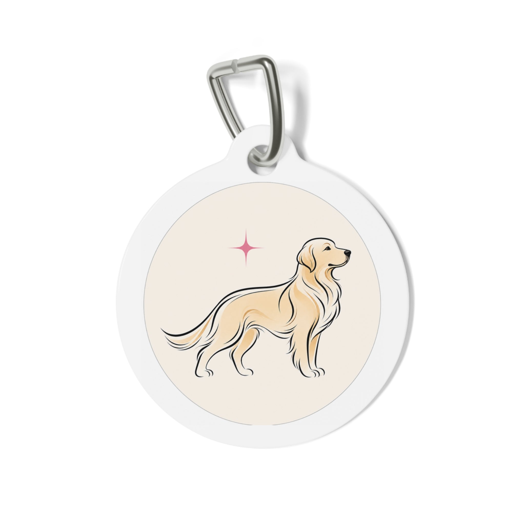 Golden Retriever Minimalist Spark Personalized Dog ID Tag