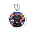 Labrador Retriever Electric Pop Black Personalized Dog ID Tag