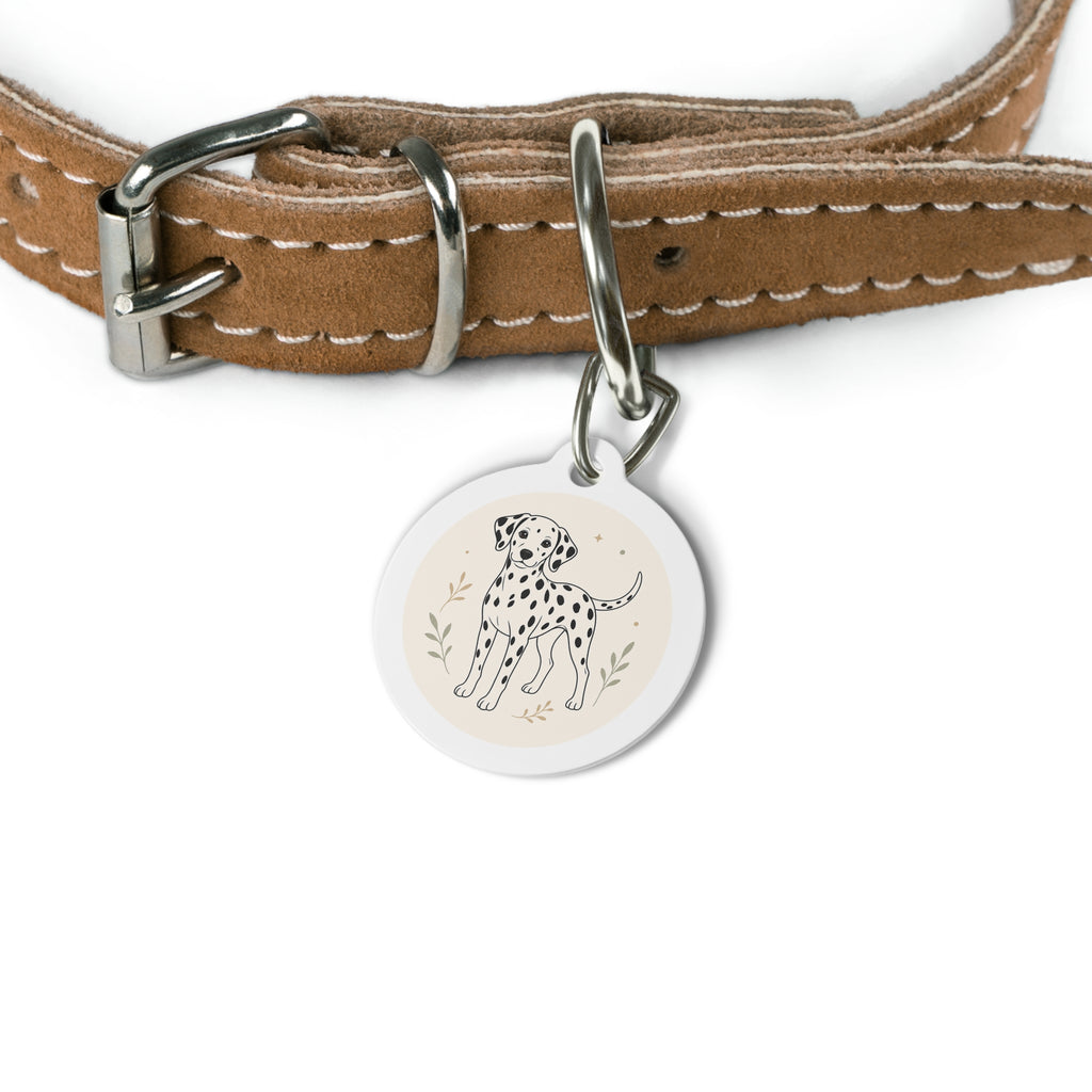 Dalmatian Botanical Full-Body Line Personalized Dog ID Tag