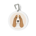 Basset Hound Minimal Portrait Personalized Dog ID Tag