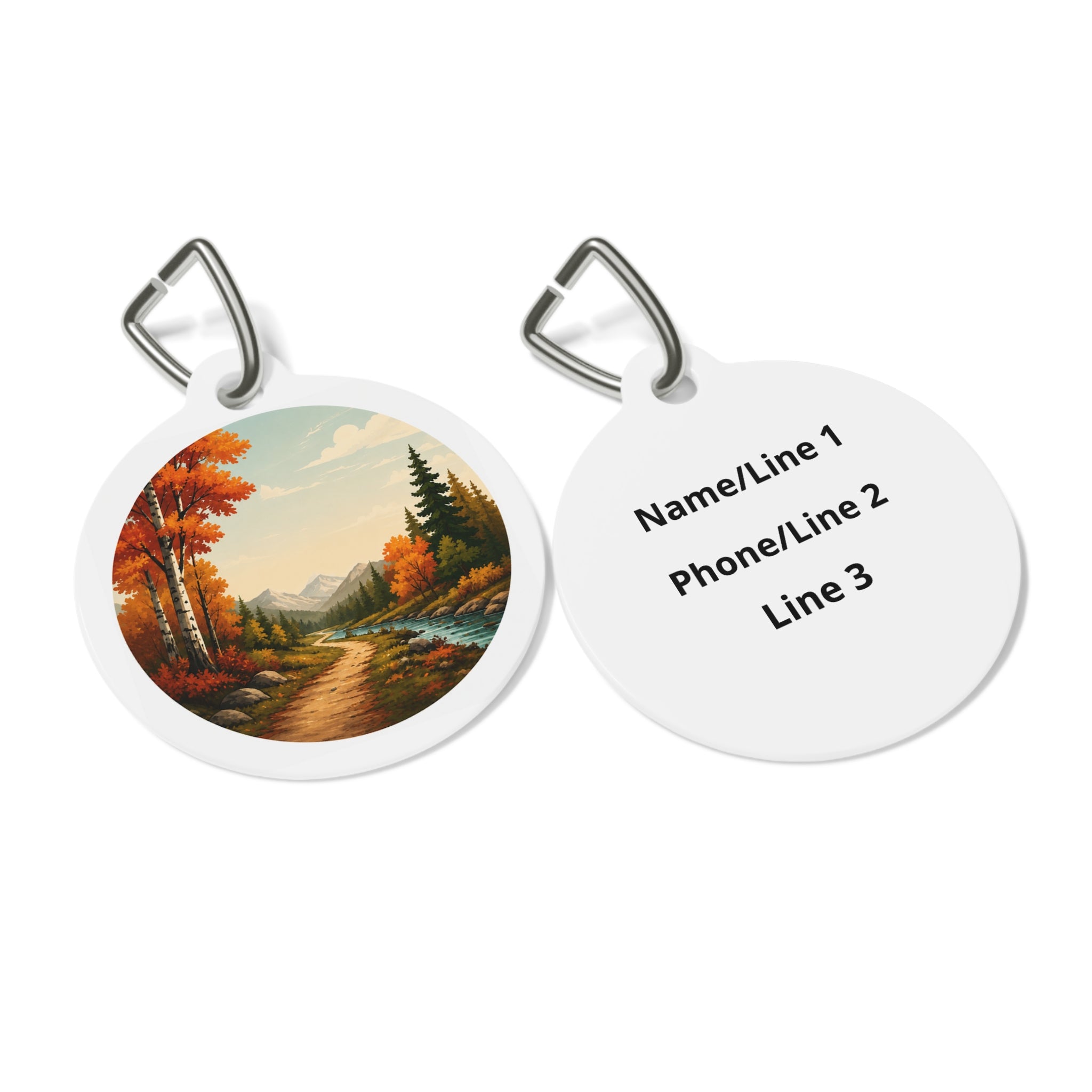 Woodland Trail Scenic Outdoor Adventure Personalized Dog ID Tag