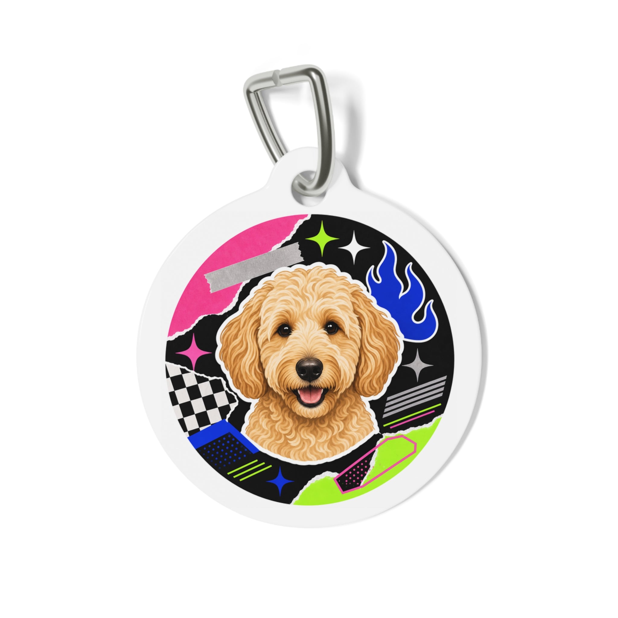 Goldendoodle Joyful Glossy Doodle Personalized Dog ID Tag