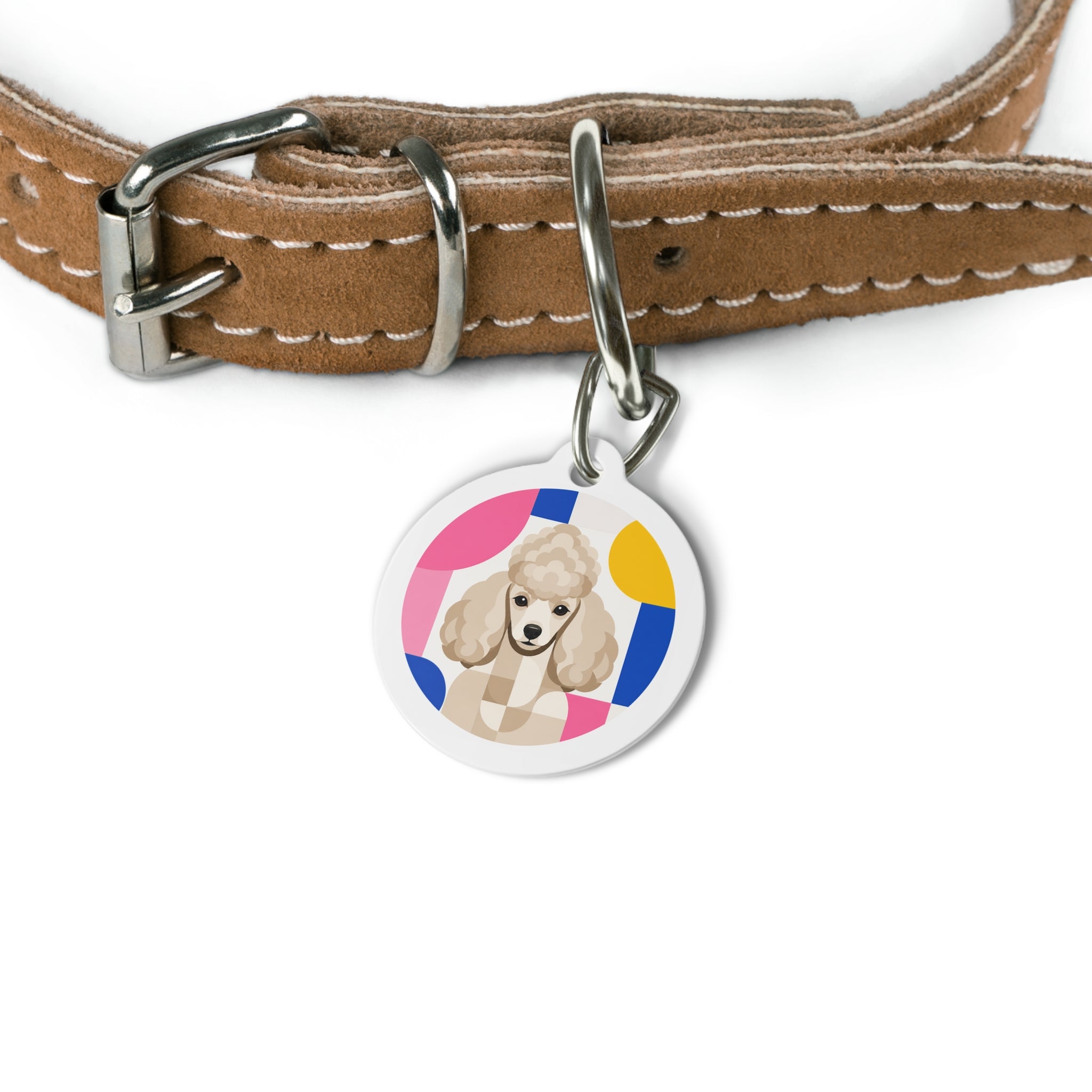 Toy Poodle Bauhaus Cream Show Poodle Personalized Dog ID Tag