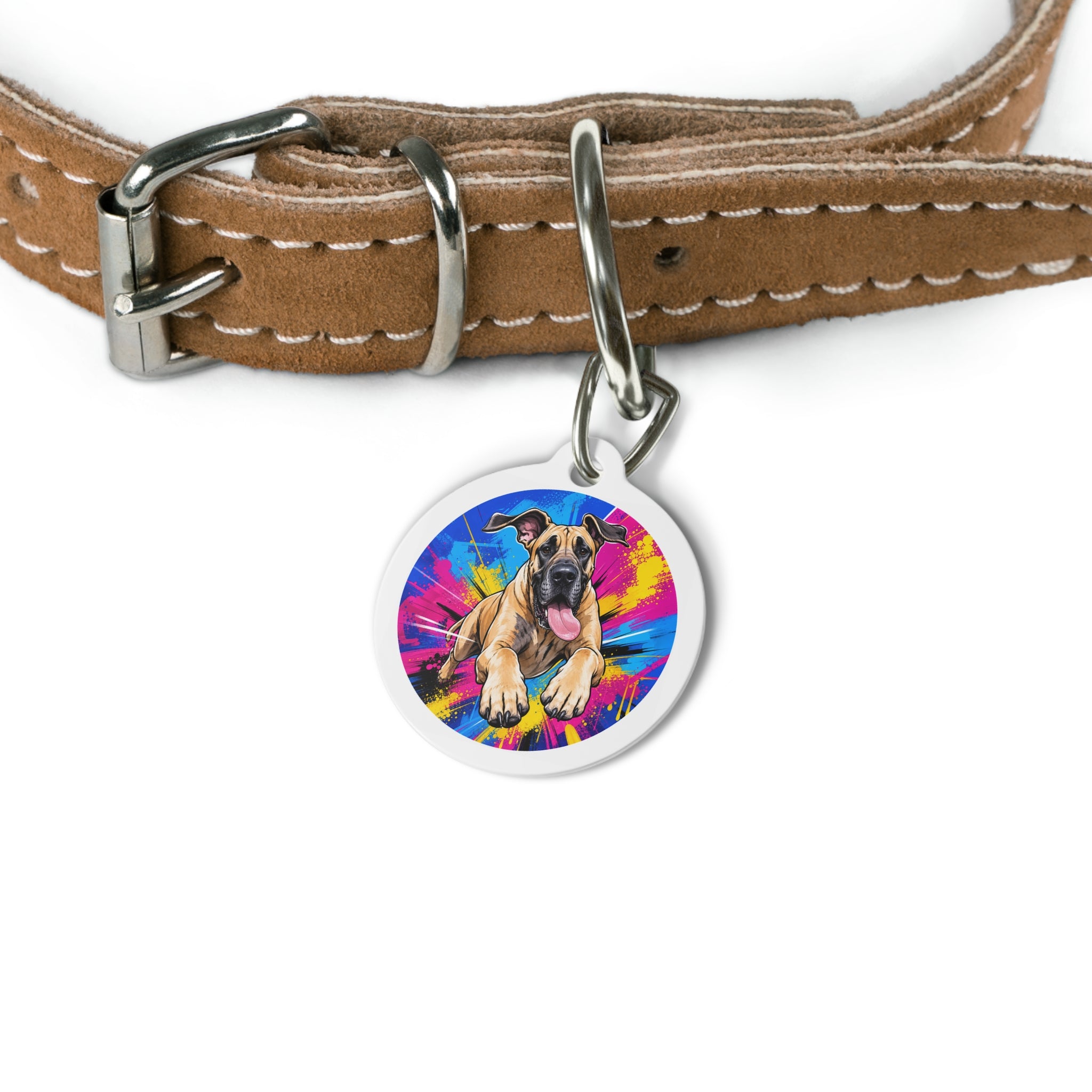 Great Dane Delicate Brushwork Personalized Dog ID Tag