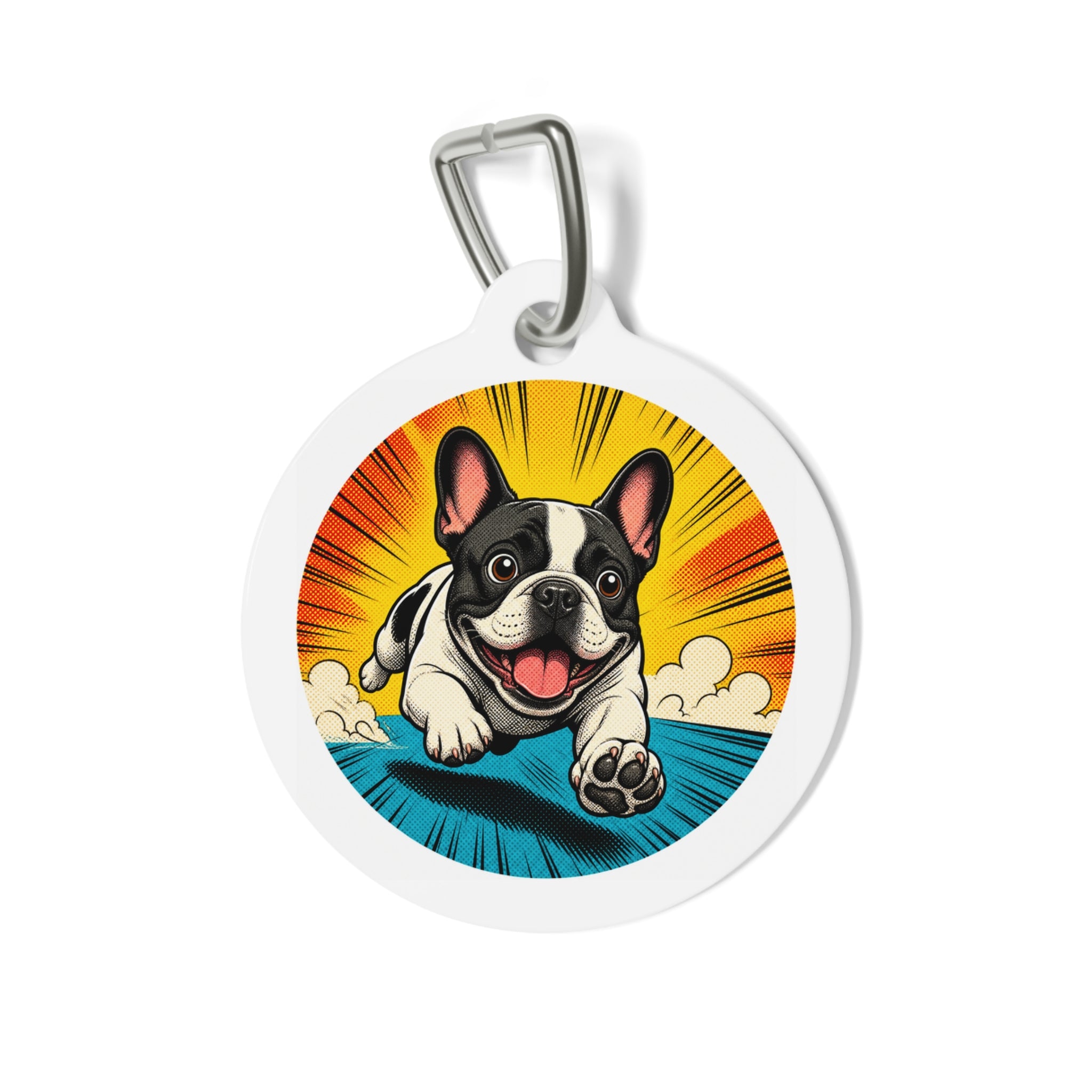 French Bulldog Bold Vibrant Color Personalized Dog ID Tag