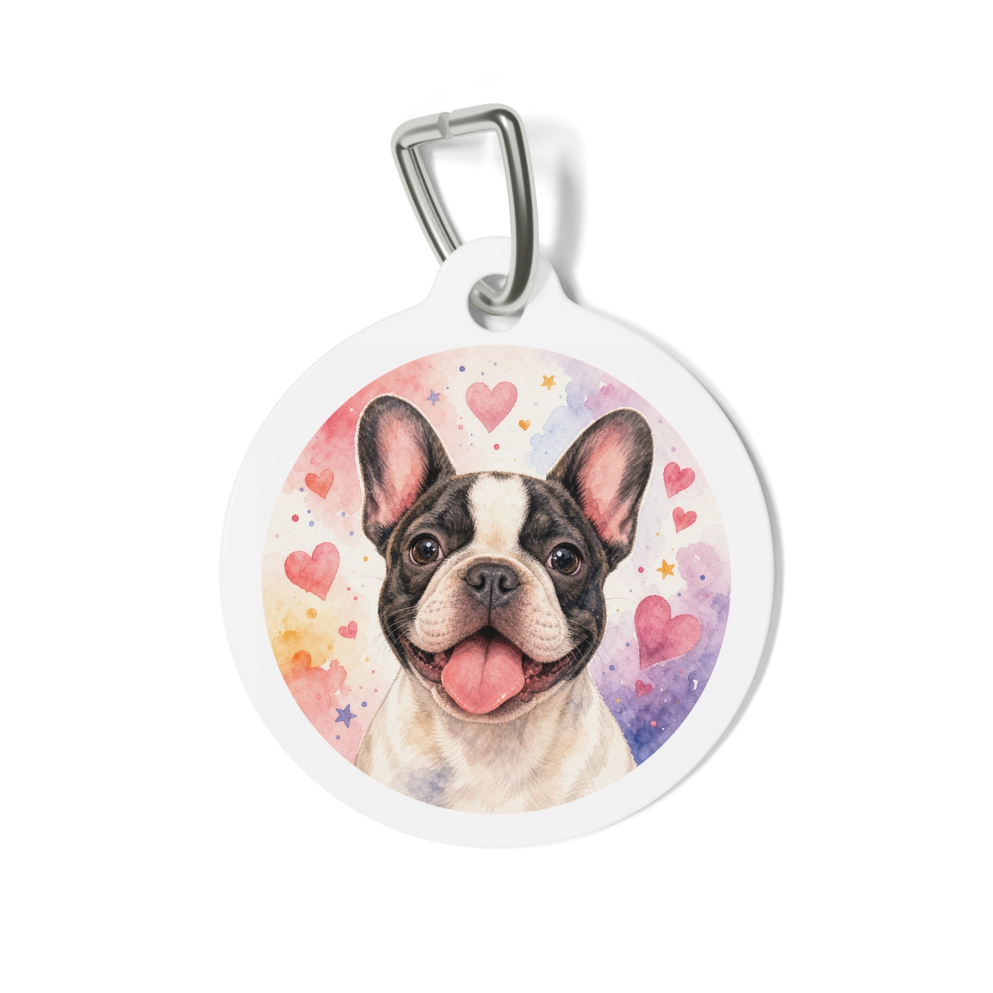 French Bulldog Joyful Sweet Heart Personalized Dog ID Tag