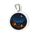 Moonlit Campfire Scenic Outdoor Adventure Personalized Dog ID Tag