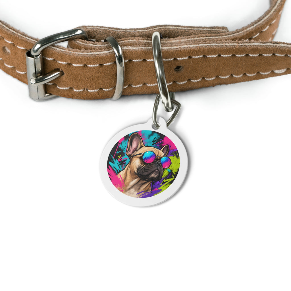French Bulldog Retro Art Personalized Dog ID Tag