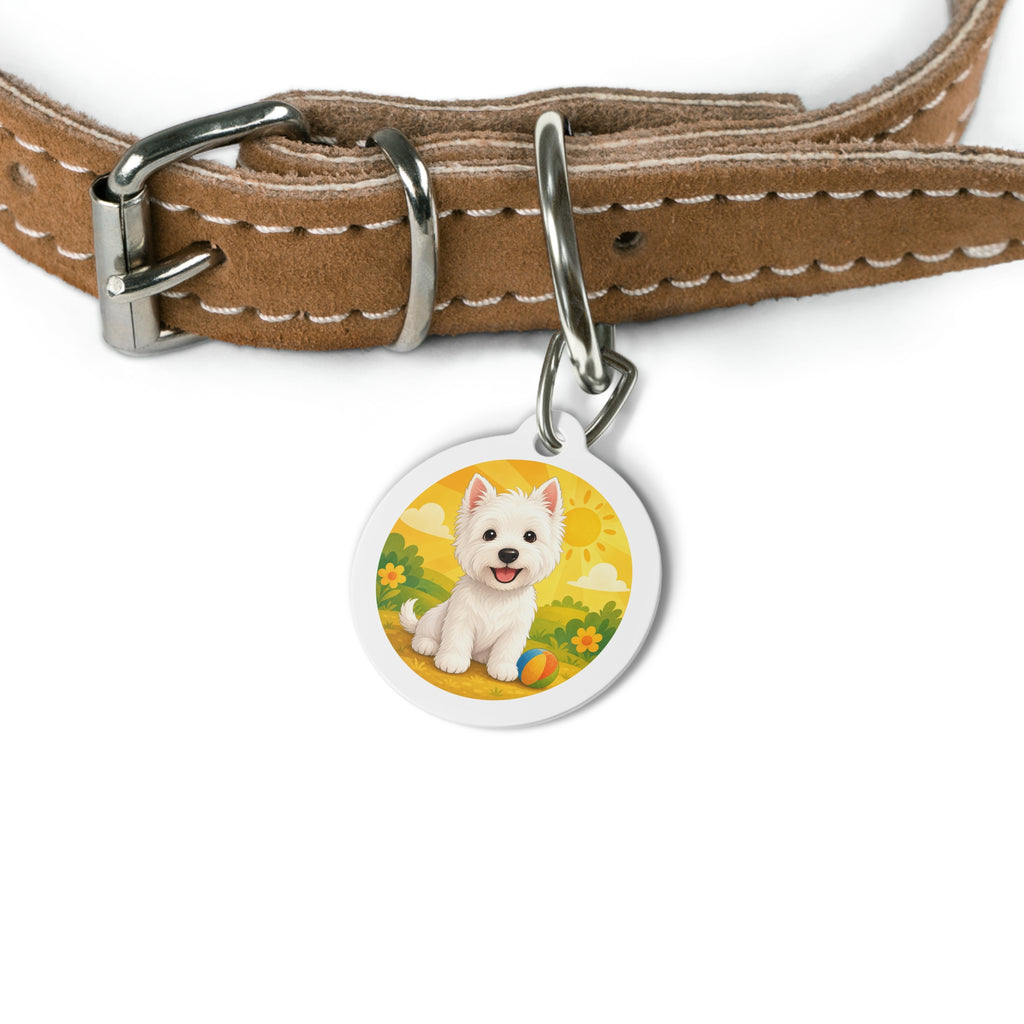 West Highland White Terrier Sunny Meadow Personalized Dog ID Tag