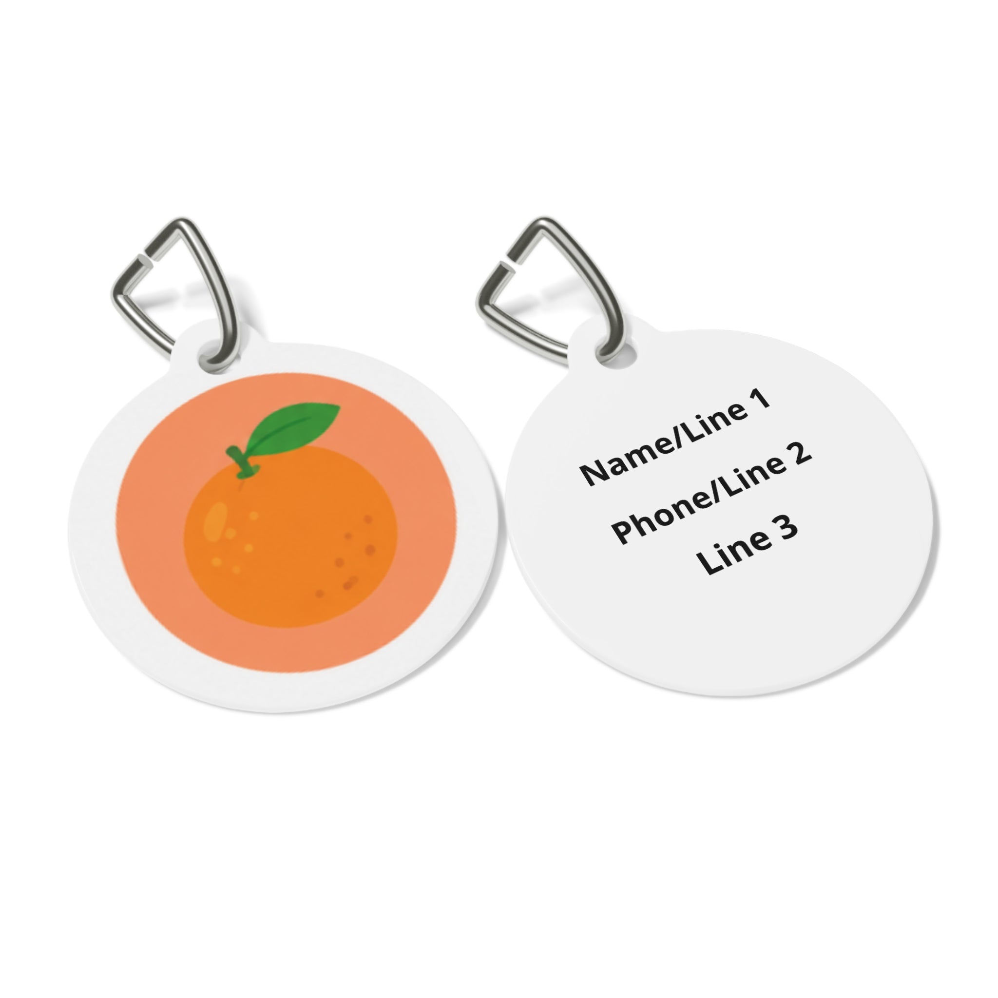 Citrus Orange Cheerful Fruit Pattern Personalized Dog ID Tag