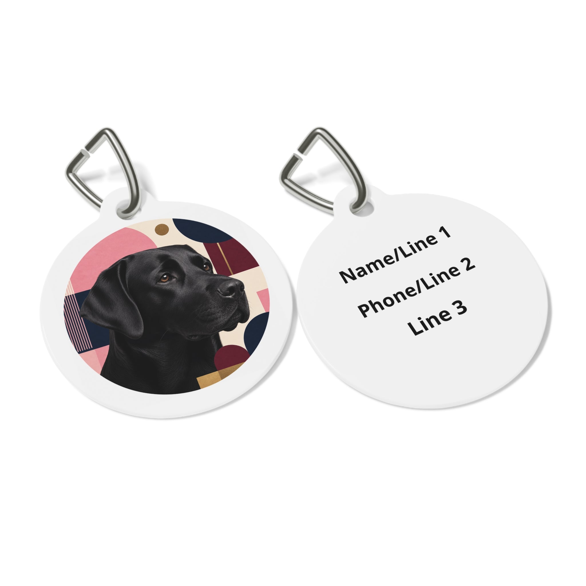 Labrador Retriever Gallery Abstract Black Personalized Dog ID Tag