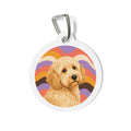 Goldendoodle Retro Waves Personalized Dog ID Tag