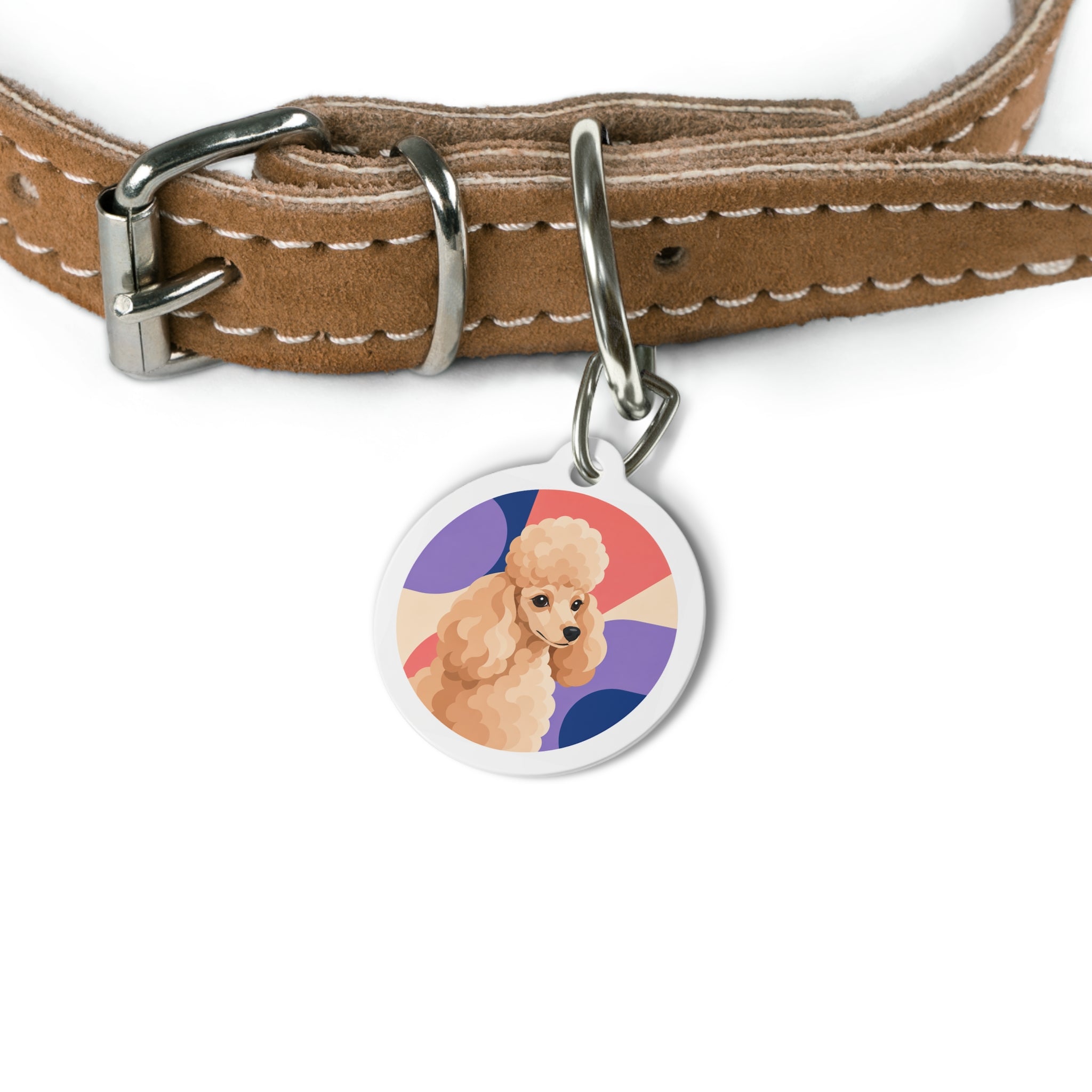 Toy Poodle Retro Curve Show Poodle Personalized Dog ID Tag
