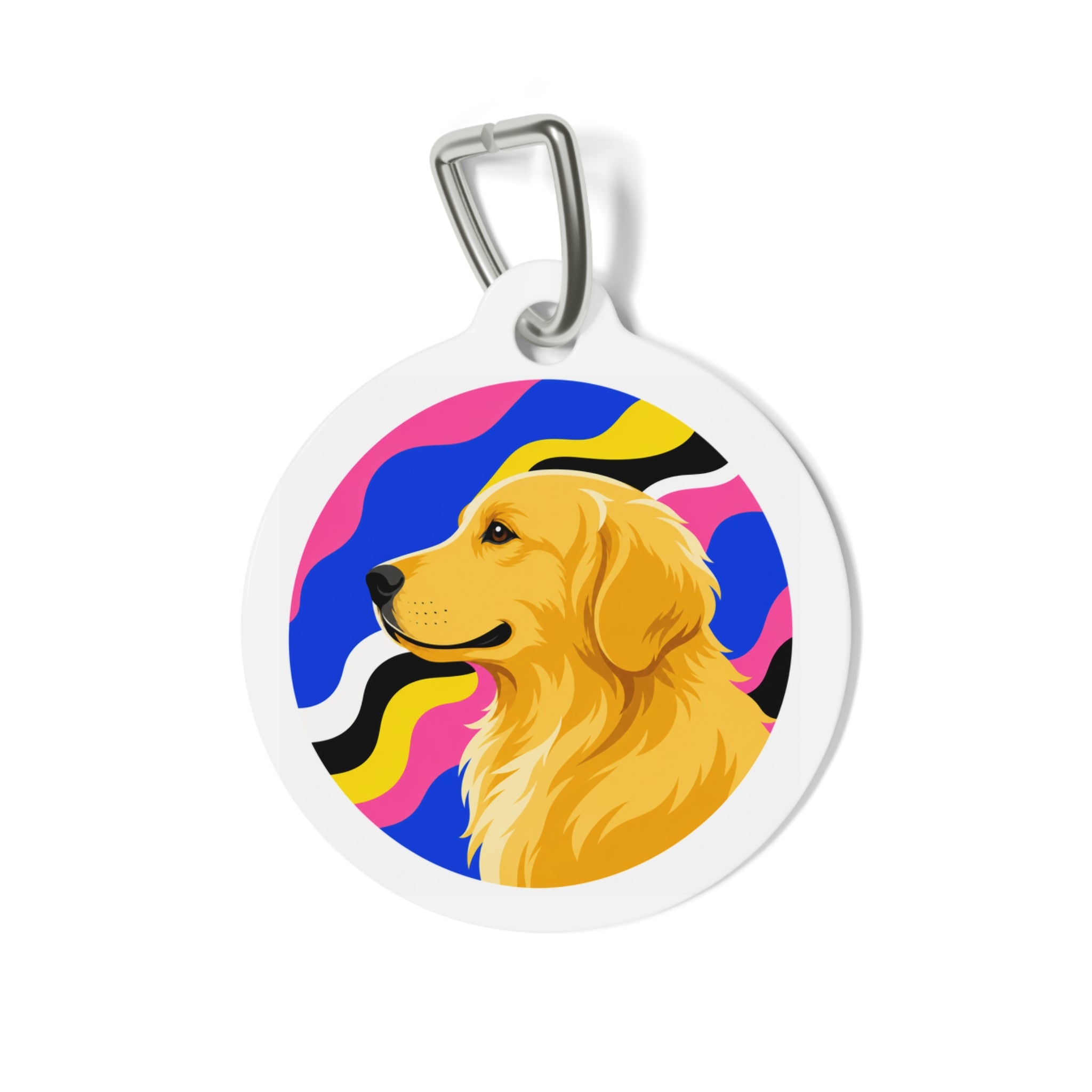 Golden Retriever Vivid Pop Profile Personalized Dog ID Tag