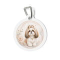Shih Tzu Elegant Neutral Watercolor Personalized Dog ID Tag
