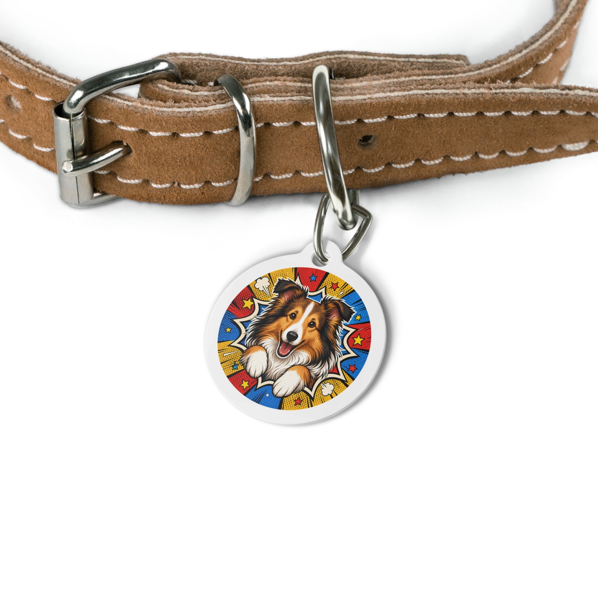 Shetland Sheepdog Pop Art Personalized Dog ID Tag