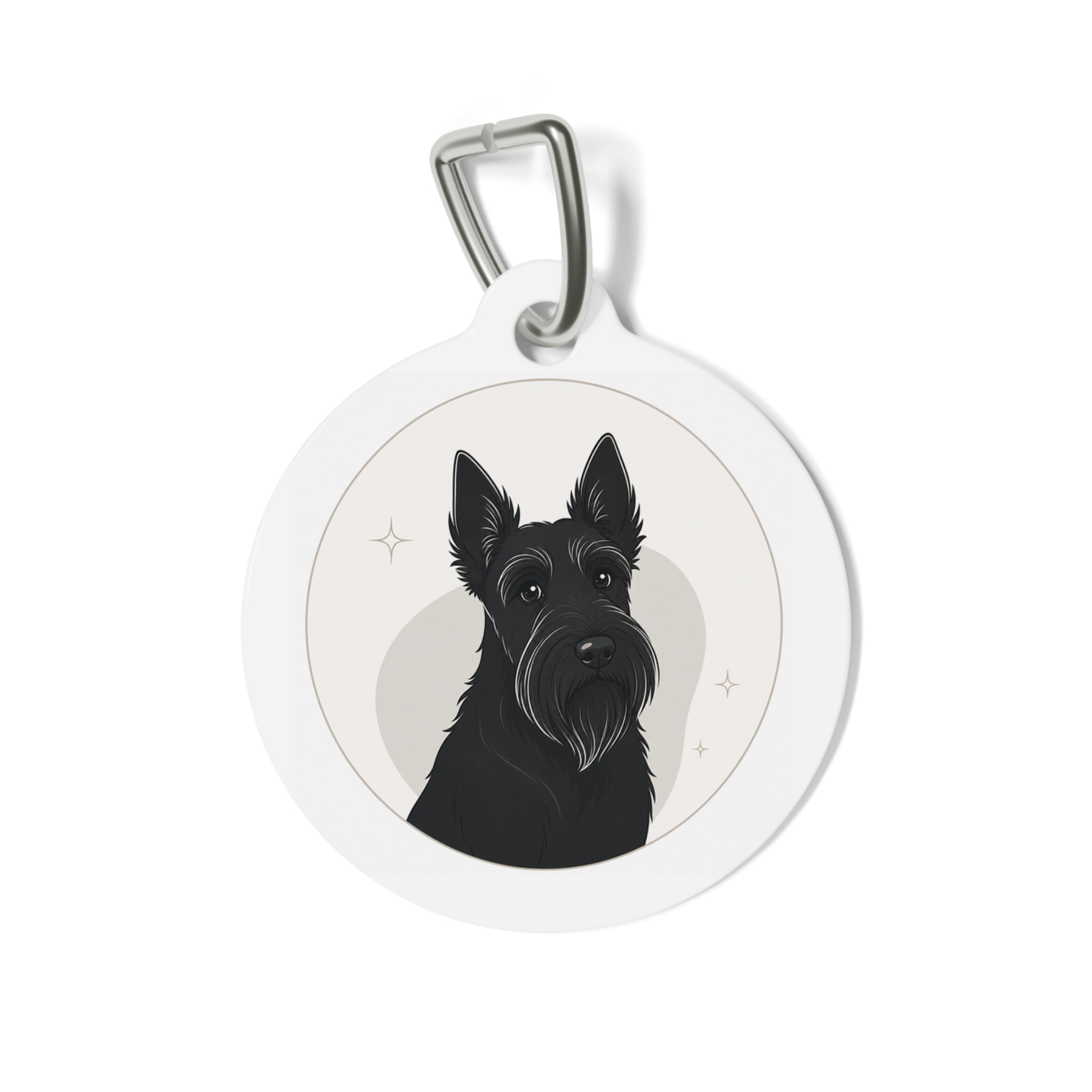 Scottish Terrier Monochrome Modern Personalized Dog ID Tag