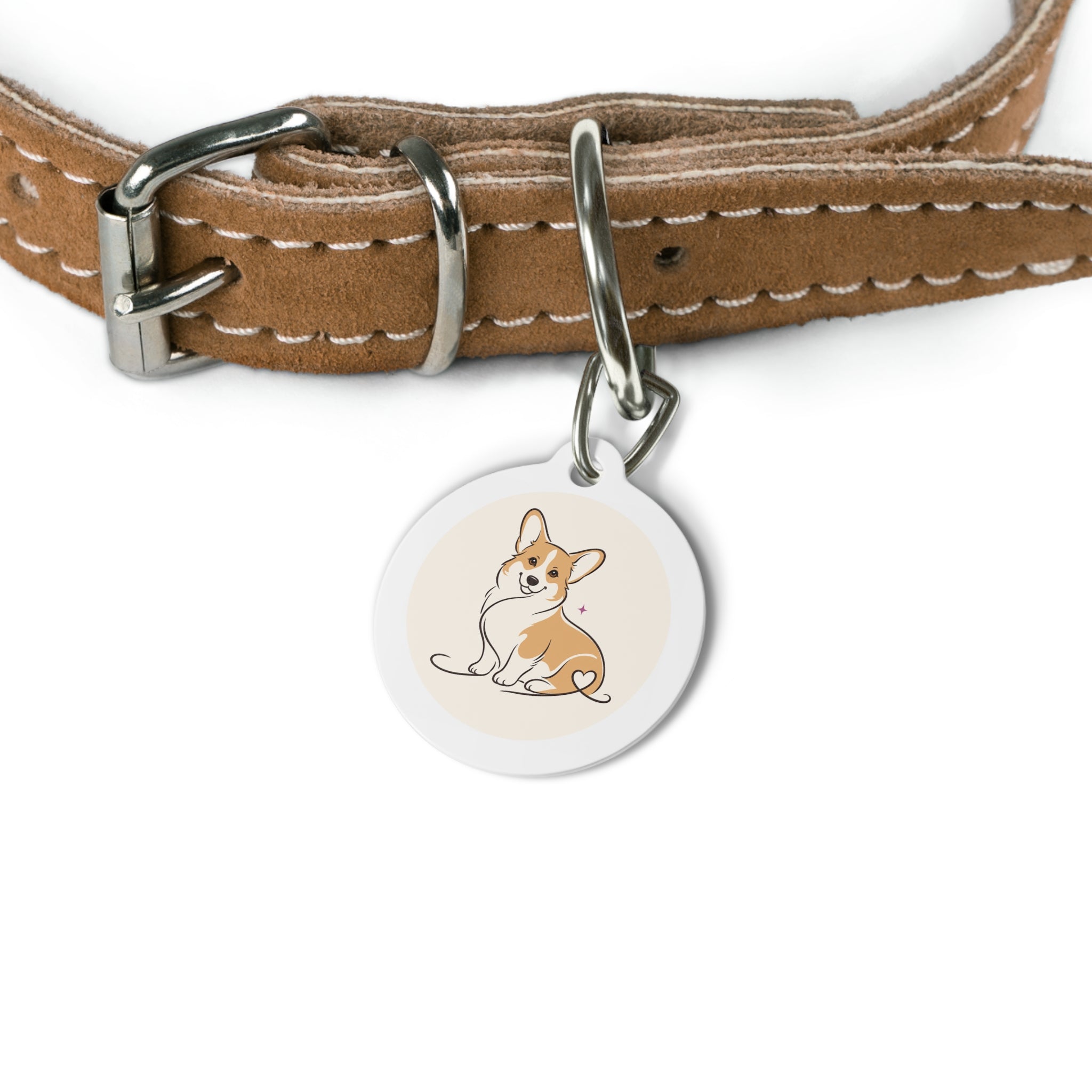 Pembroke Welsh Corgi Artful Portrait Personalized Dog ID Tag
