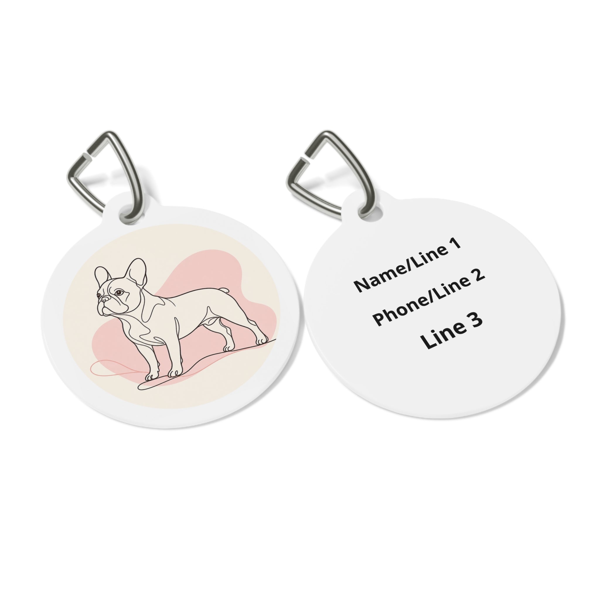French Bulldog Joyful Playful Portrait Personalized Dog ID Tag