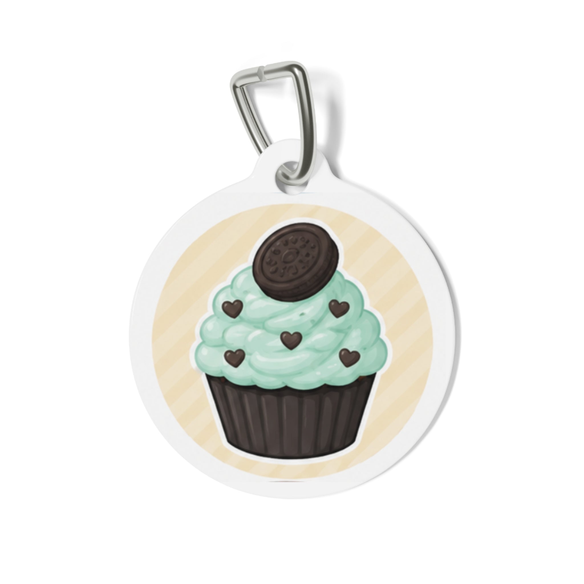 Mint Cookie Cupcake Whimsical Foodie Art Personalized Dog ID Tag