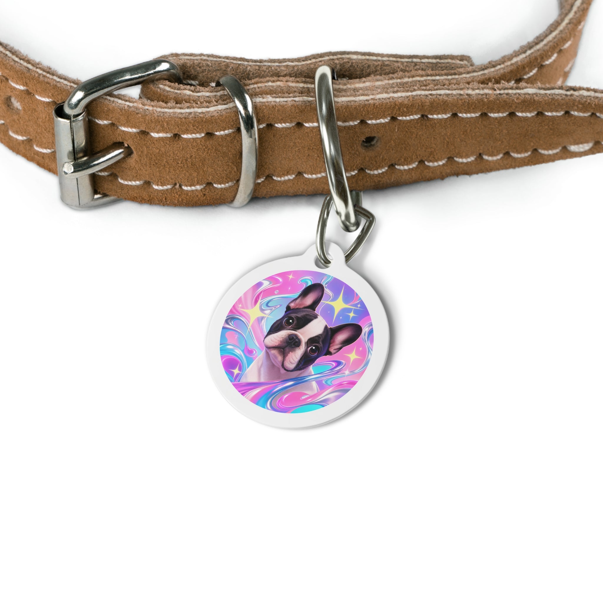 French Bulldog Charming Cosmic Personalized Dog ID Tag