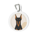 Doberman Pinscher Minimal Geometric Portrait Personalized Dog ID Tag