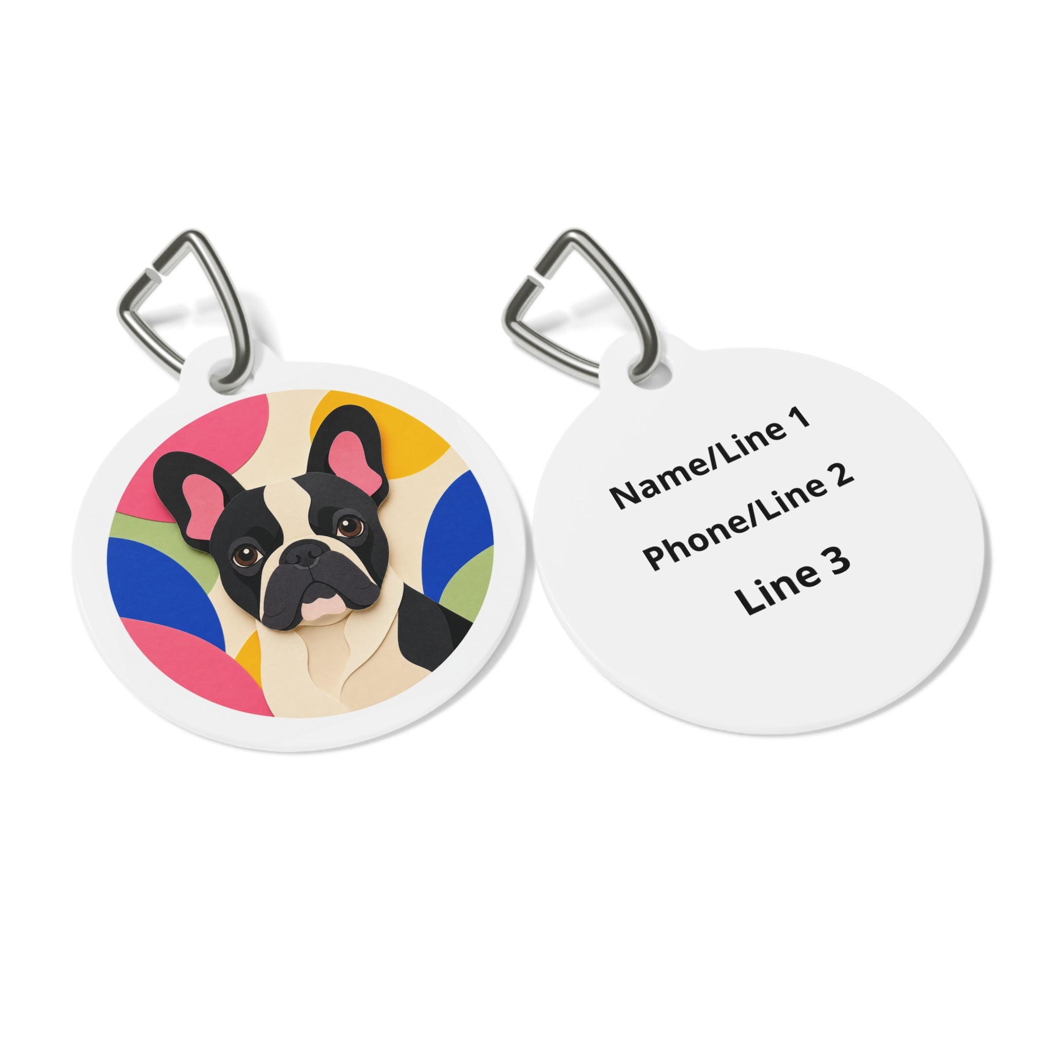French Bulldog Vibrant Color Personalized Dog ID Tag