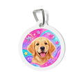 Golden Retriever Neon Sweetheart Personalized Dog ID Tag