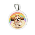 Chapa de identificación personalizada para perro Shih Tzu Celebración Arcoíris