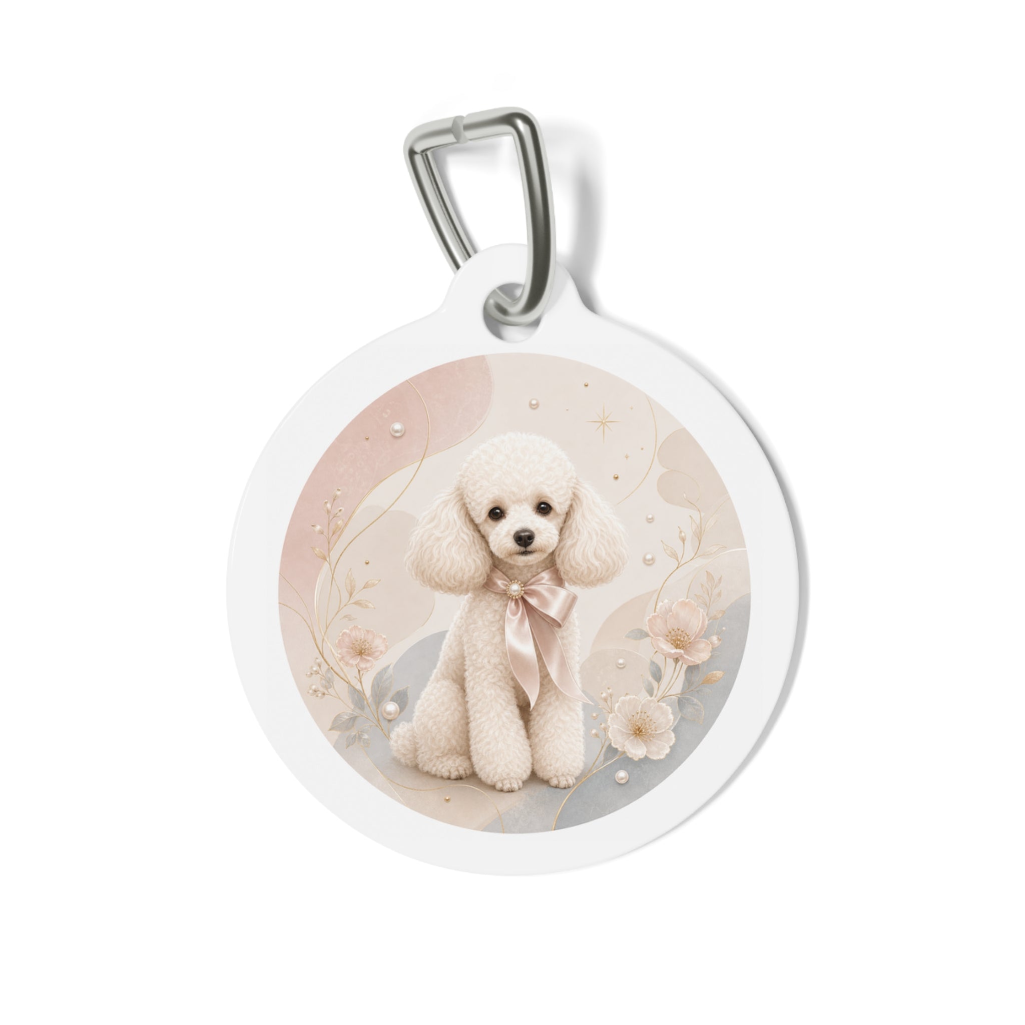 Poodle Teddy Bow Personalized Dog ID Tag