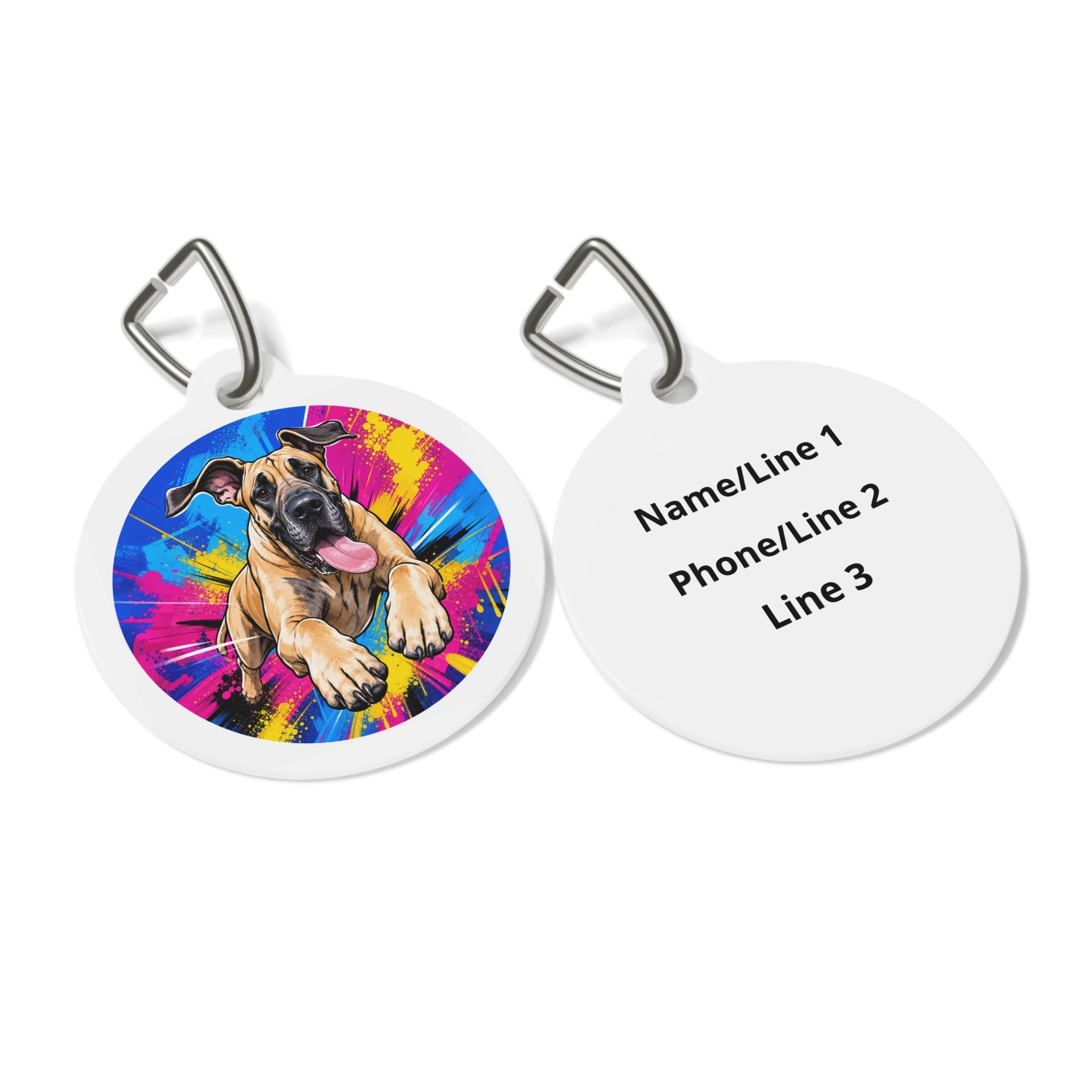 Great Dane Delicate Brushwork Personalized Dog ID Tag