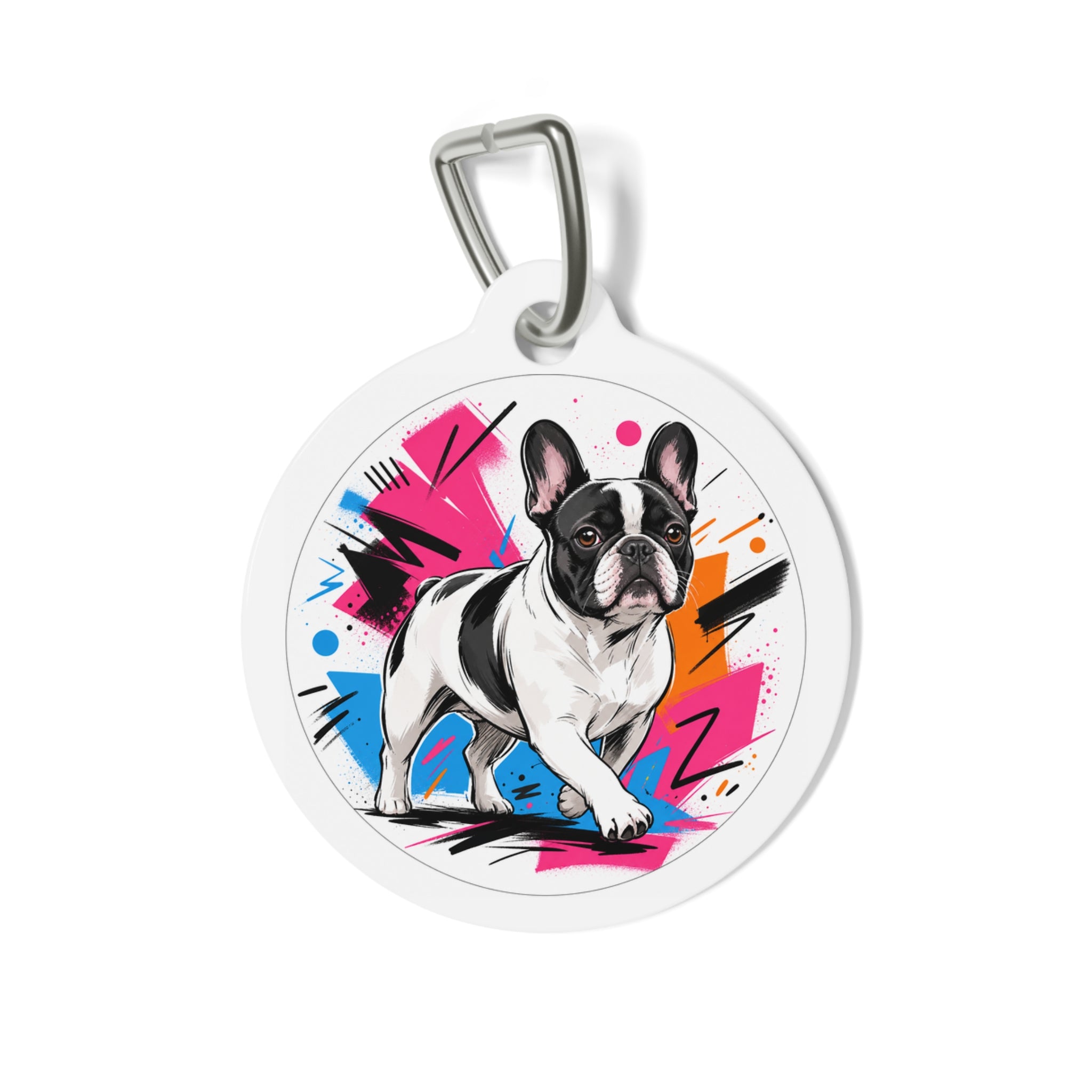 French Bulldog Bright Pop Art Personalized Dog ID Tag