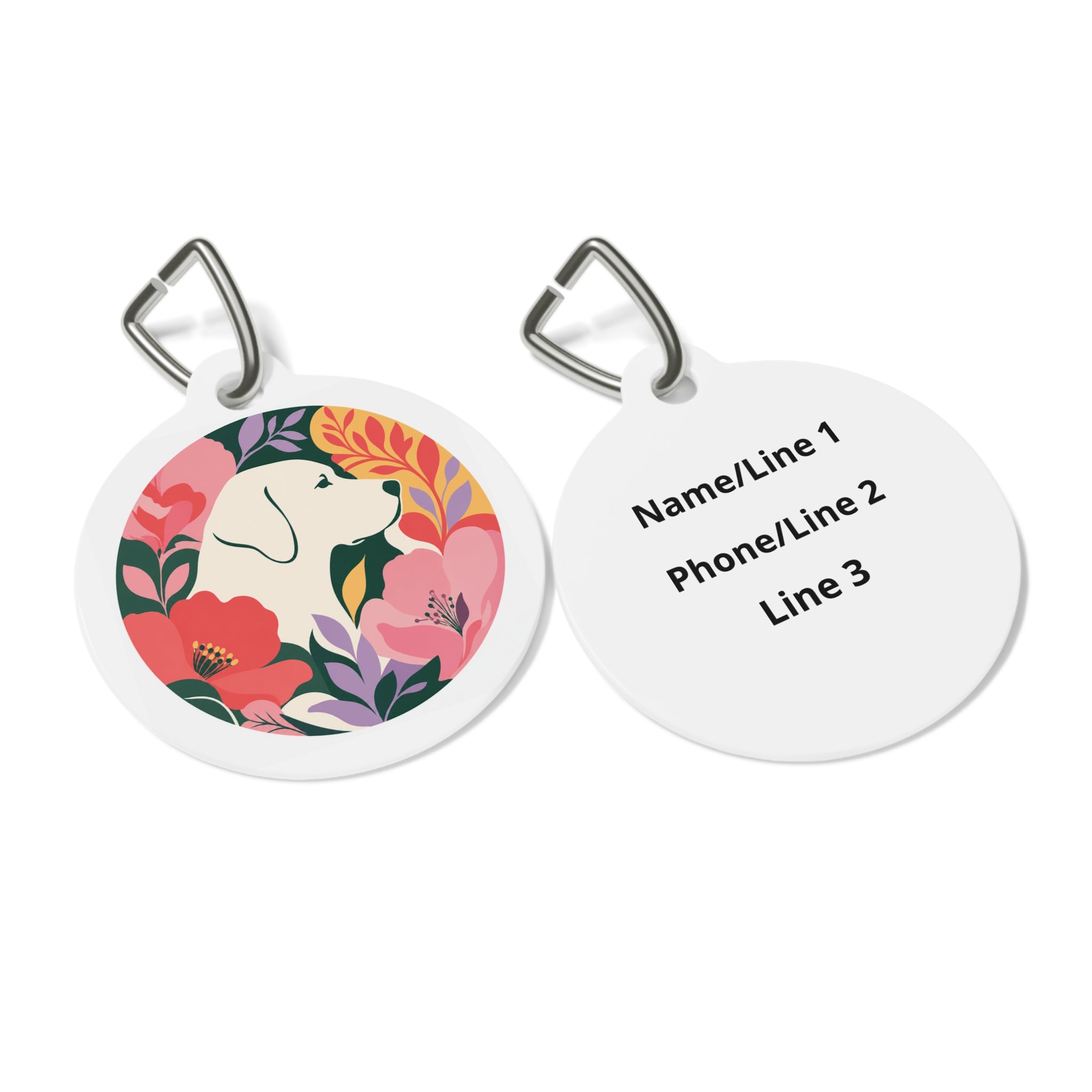 Labrador Retriever Tropical Silhouette Personalized Dog ID Tag