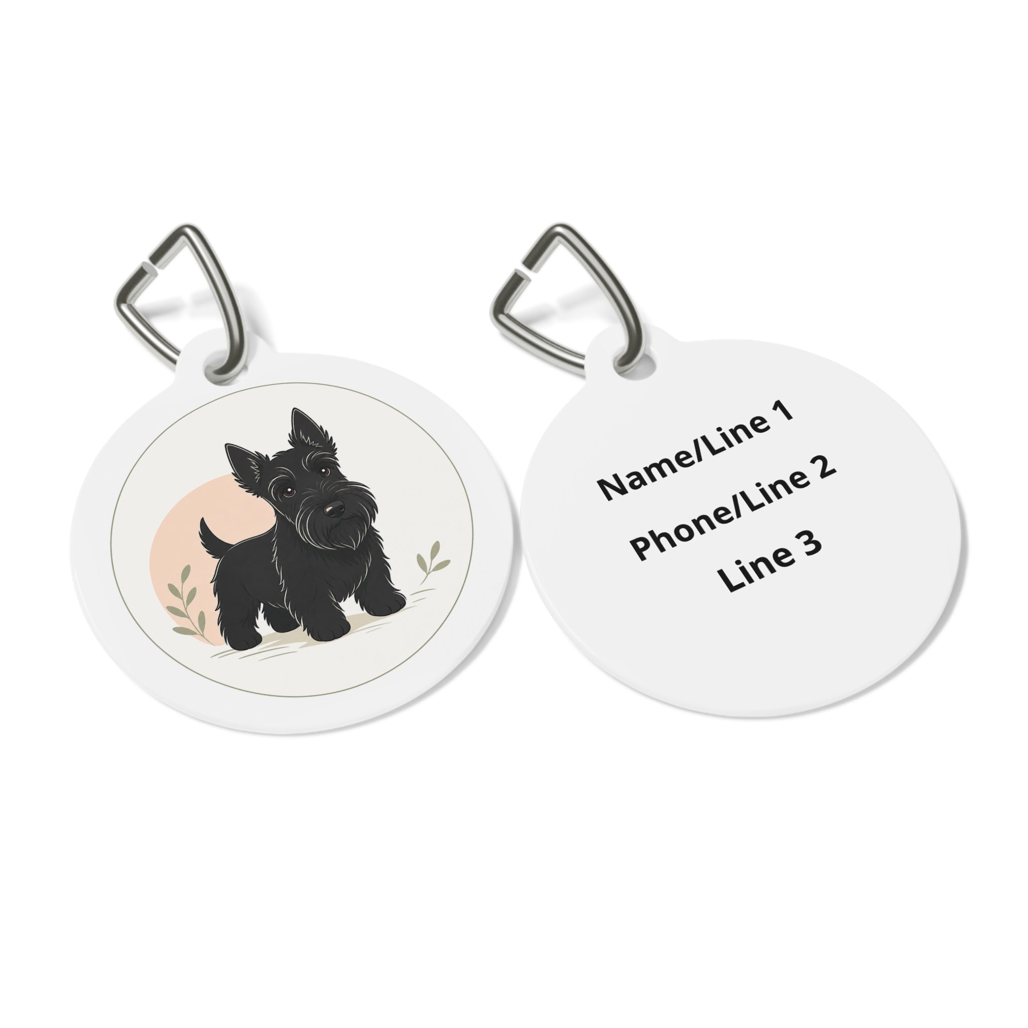 Scottish Terrier Modern Storybook Personalized Dog ID Tag