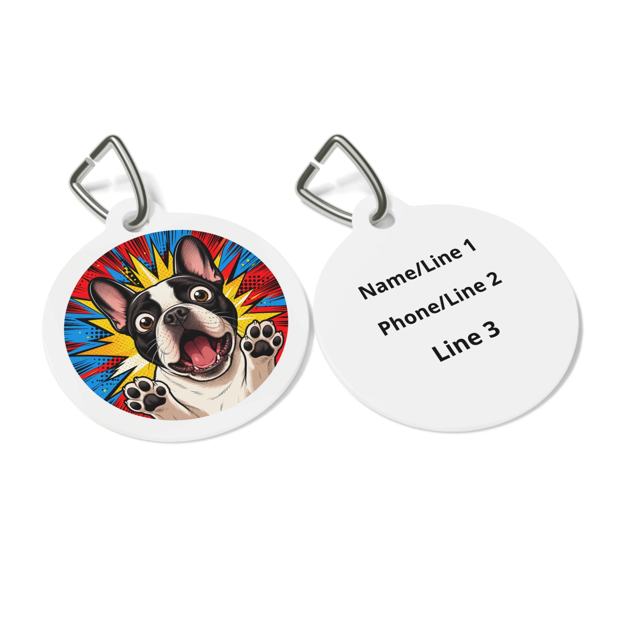French Bulldog Artful Pop Art Personalized Dog ID Tag