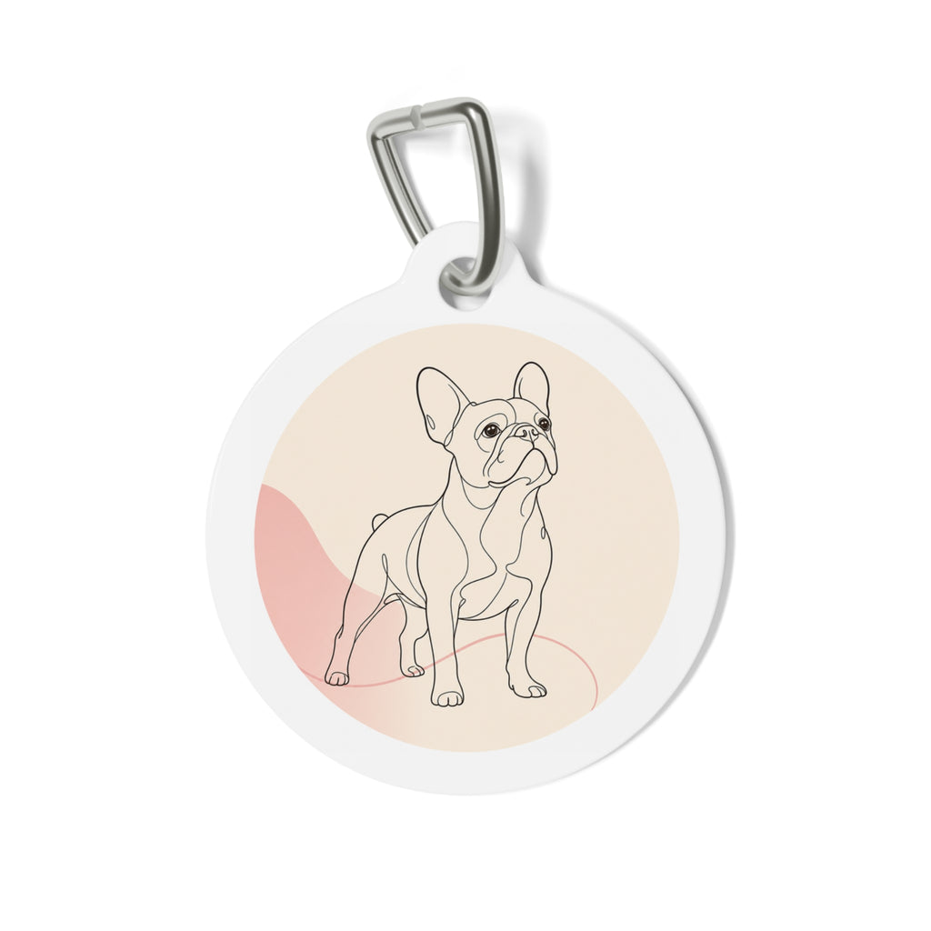 French Bulldog Minimal Line Art Personalized Dog ID Tag