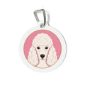 Etiqueta de identificación de perro personalizada Poodle Rose Blush