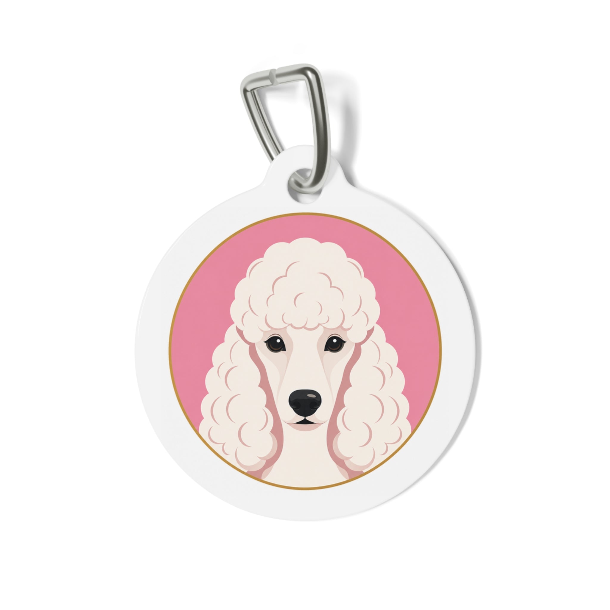 Etiqueta de identificación de perro personalizada Poodle Rose Blush