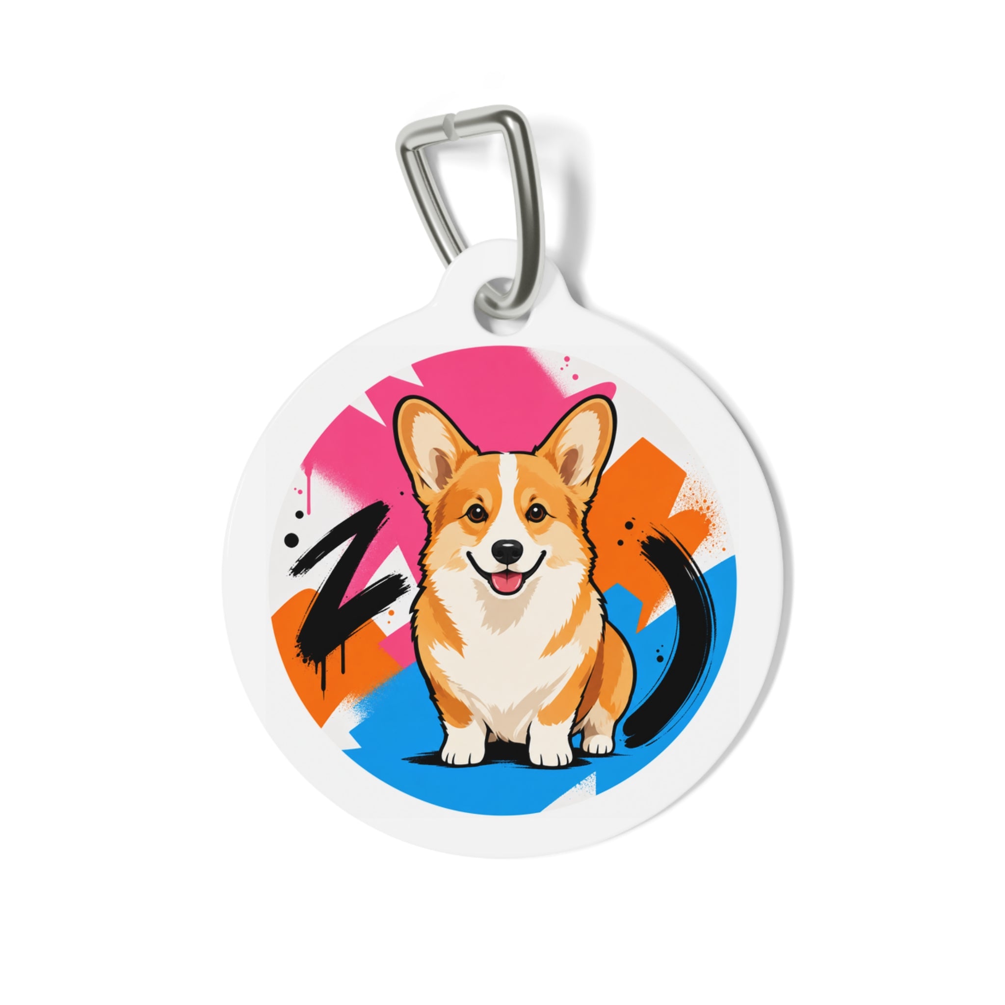 Pembroke Welsh Corgi Charming Pop Art Personalized Dog ID Tag