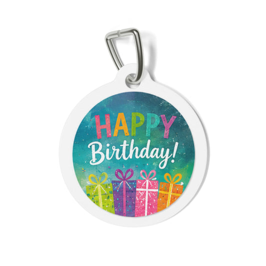 Colorful Gift Parade Personalized Dog ID Tag