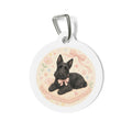 Scottish Terrier Vintage Floral Personalized Dog ID Tag