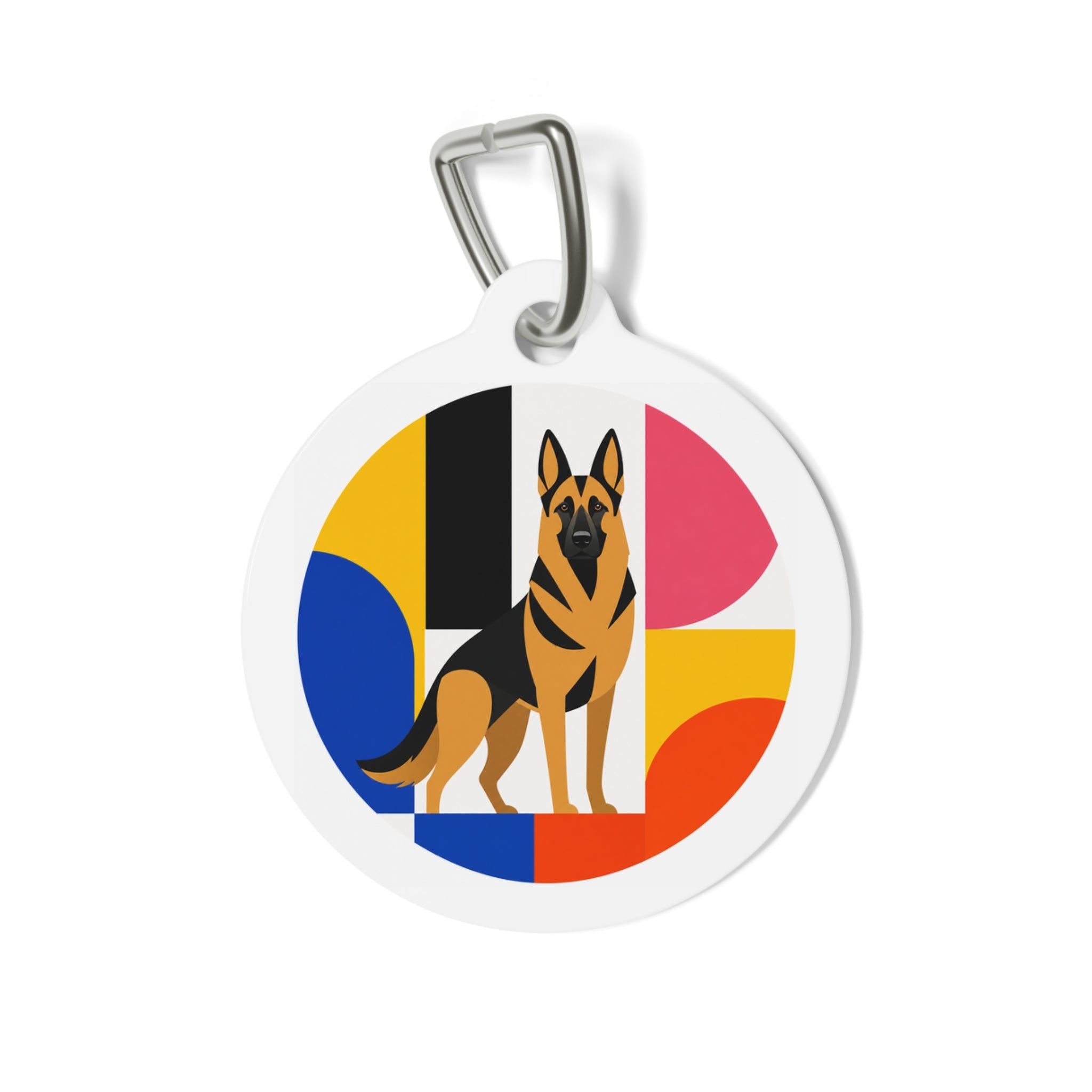 German Shepherd Bauhaus Colorblock Personalized Dog ID Tag
