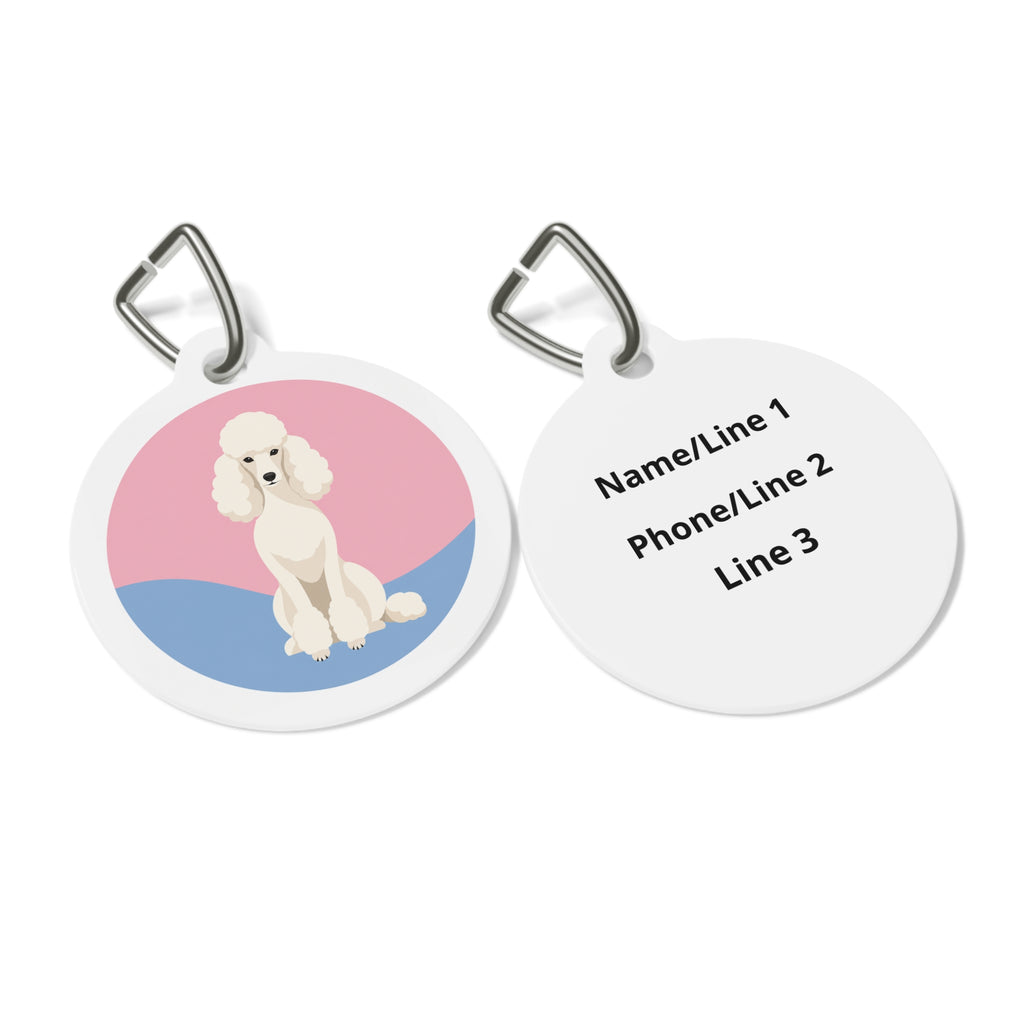 Poodle Pastel Horizon Personalized Dog ID Tag