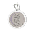 Ilustración Minimalista de Doodle Goldendoodle Placa de Identificación de Perro Personalizada