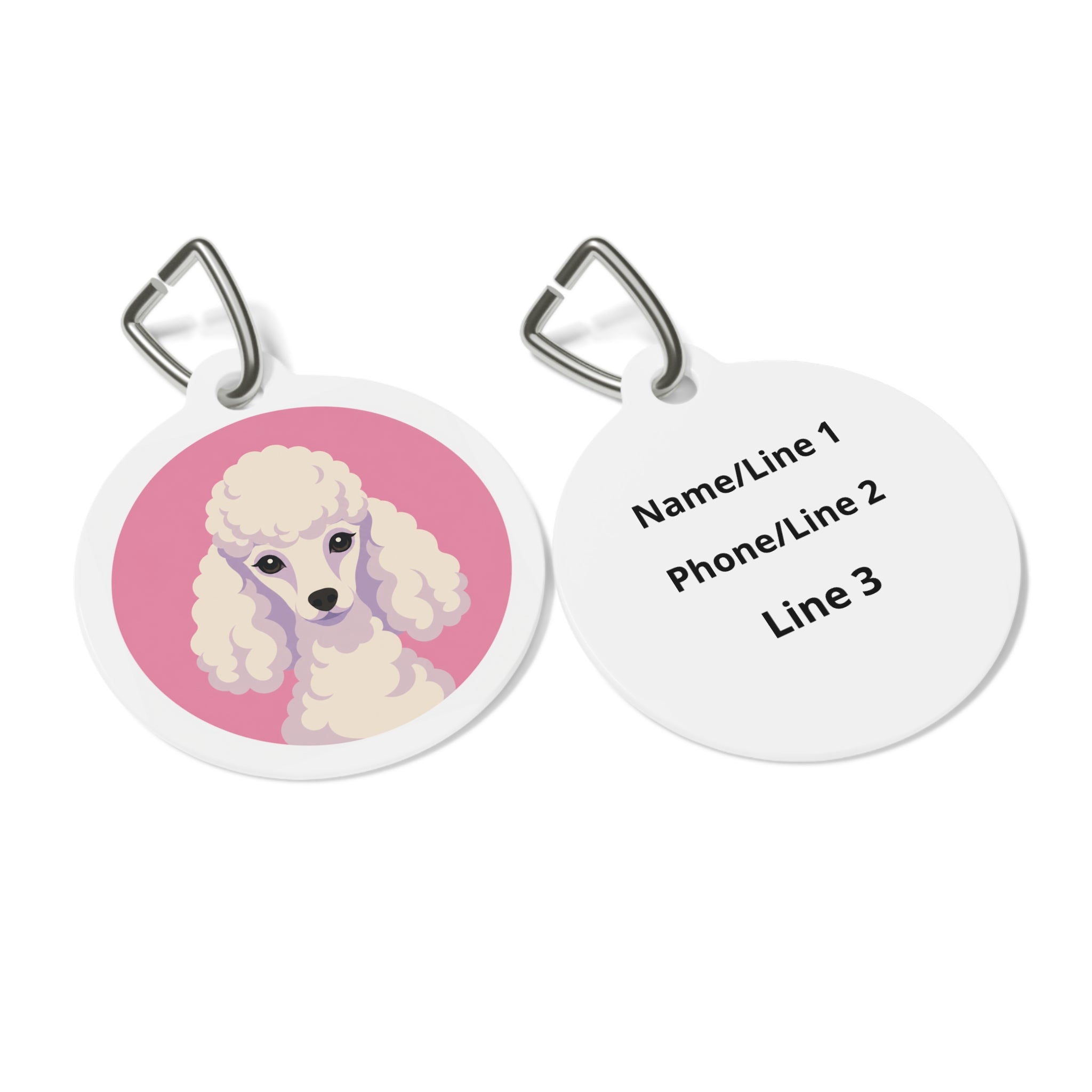 Toy Poodle Candy Pink Cream Personalized Dog ID Tag