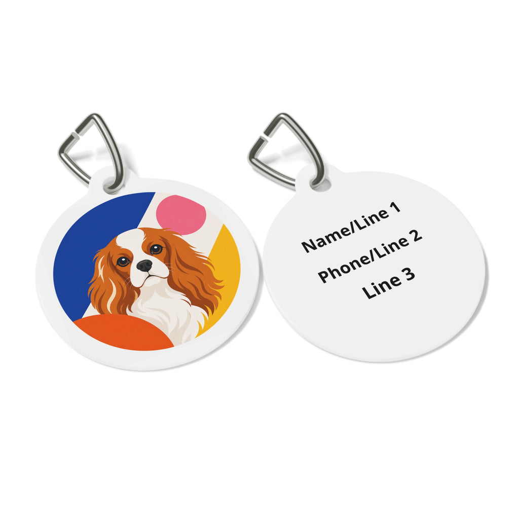 Cavalier King Charles Spaniel Charming Playful Portrait Personalized Dog ID Tag