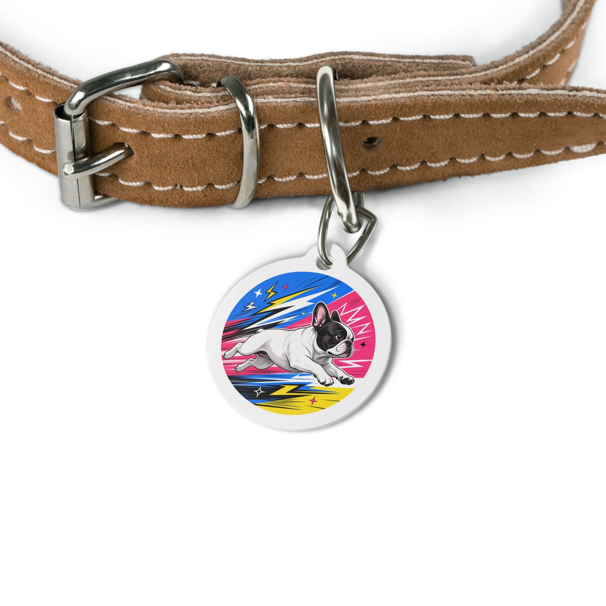 French Bulldog Pop Art Personalized Dog ID Tag