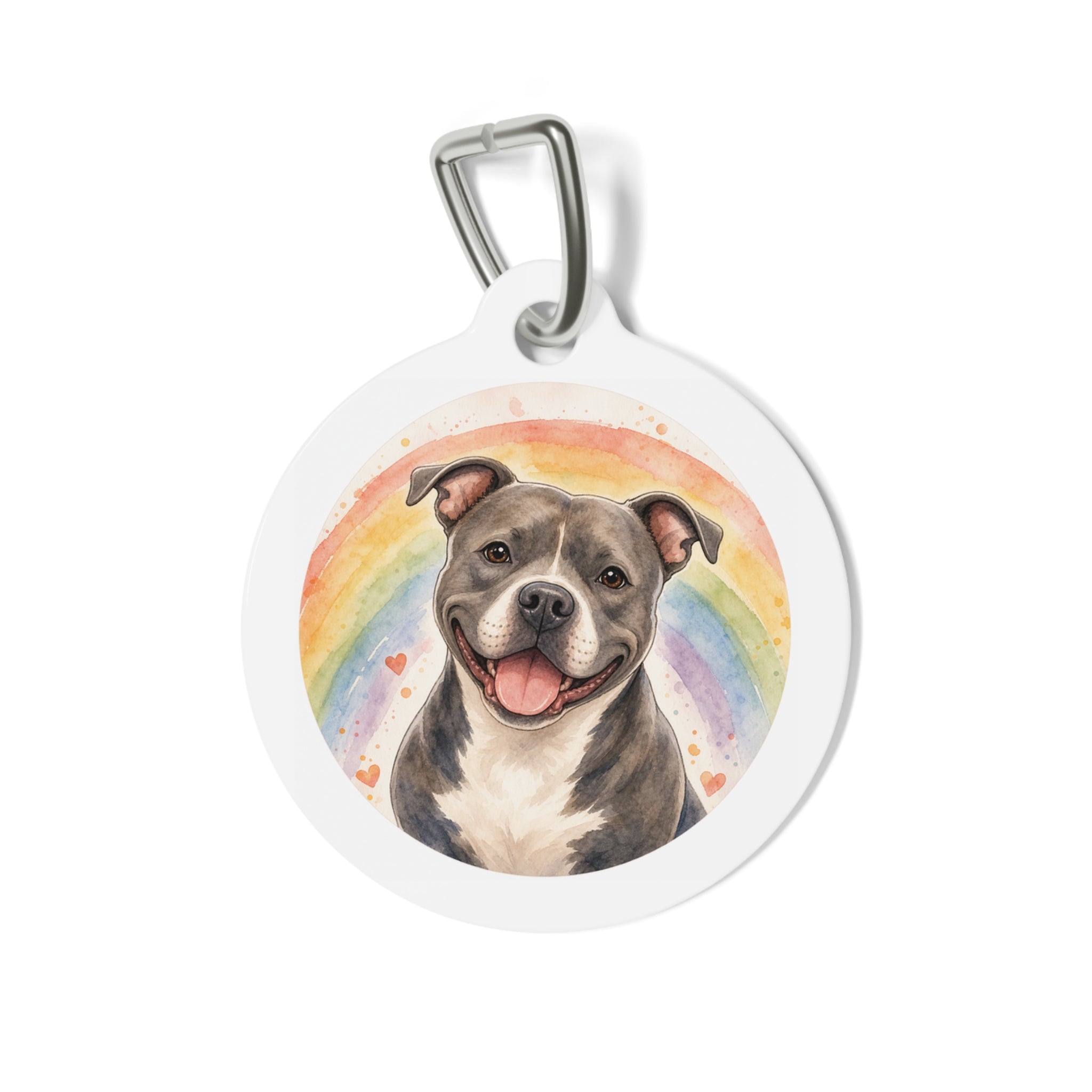Staffordshire Bull Terrier Rainbow Personalized Dog ID Tag