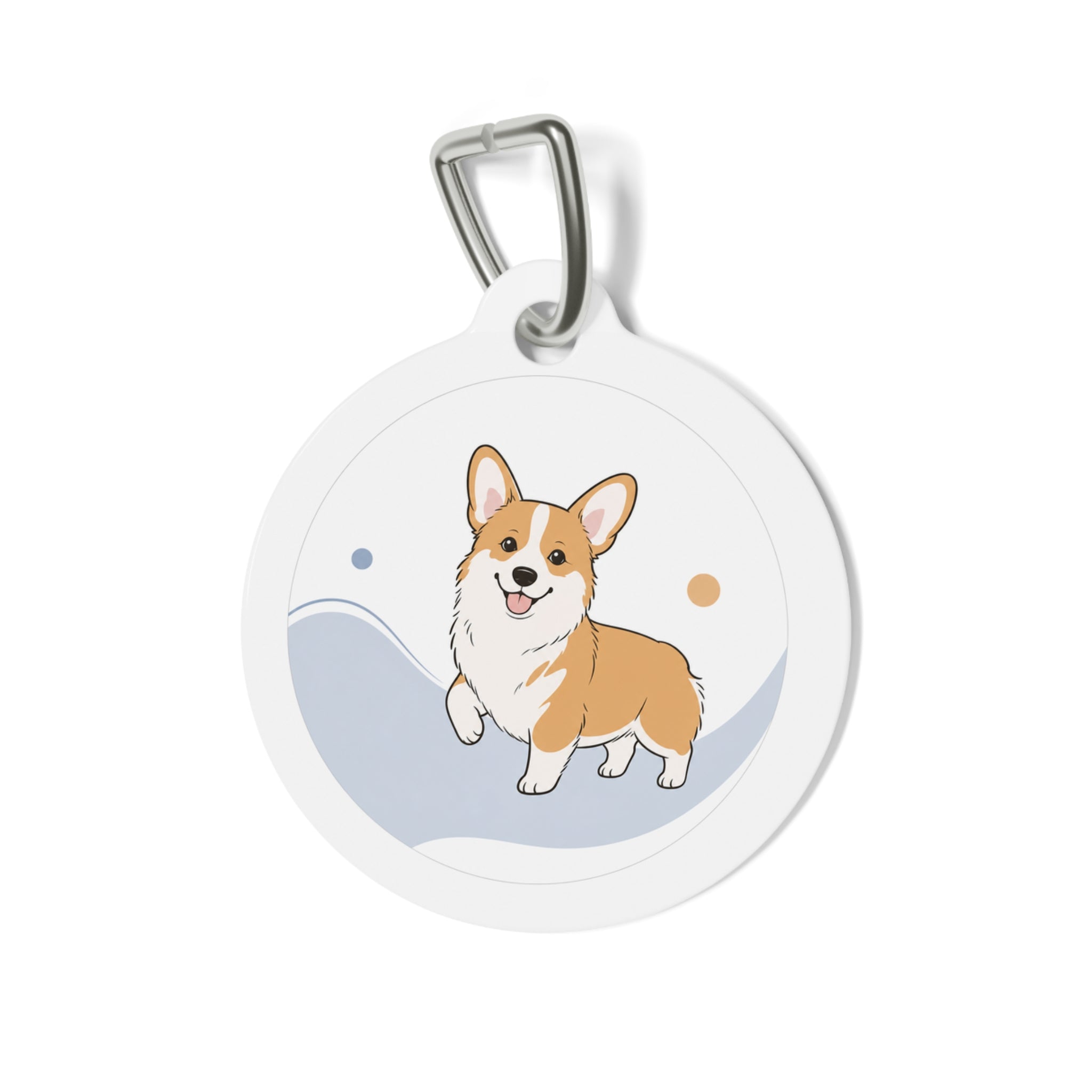 Pembroke Welsh Corgi Cheerful Playful Portrait Personalized Dog ID Tag