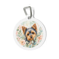 Yorkshire Terrier Watercolor Garden Portrait Personalized Dog ID Tag
